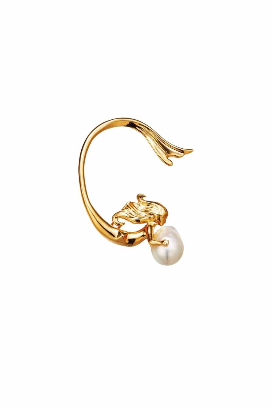 NEW VALENTINO GARAVANI women's mermaid clip on earrings in gold